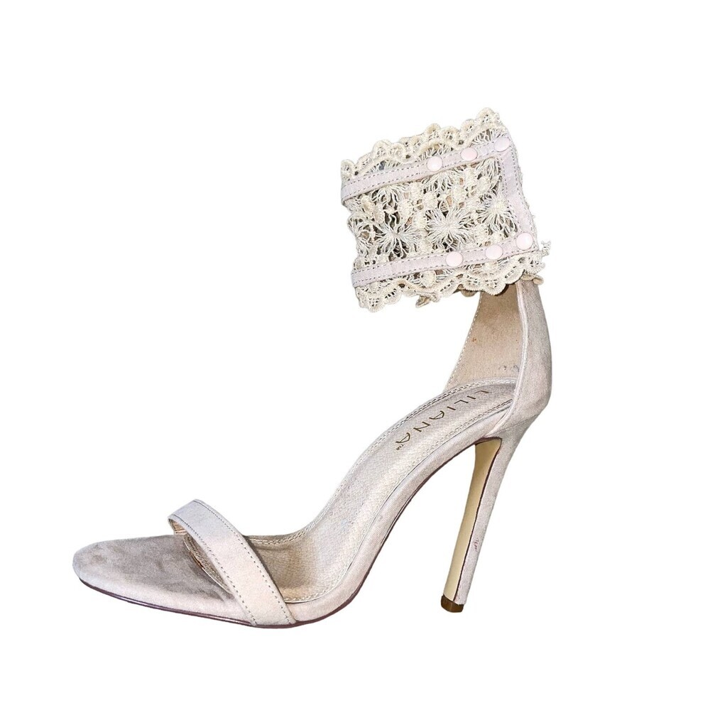 Liliana Stiletto Heel, Lace Ankle Strap, Lightly Cushioned Insole, Single Strap
